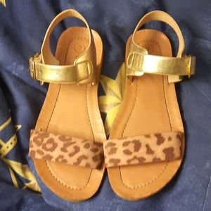 Cat and Jack cheetah and gold sandals